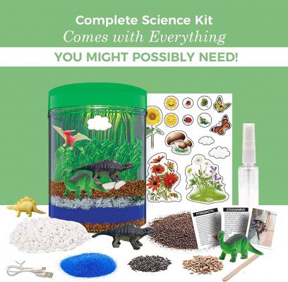 Light-Up Terrarium Kit for Kids with 5 Dinosaur Toys