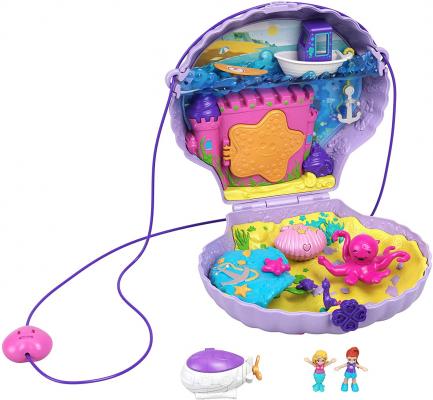 Polly Pocket Tiny Power Seashell Purse Compact with Wearable Strap