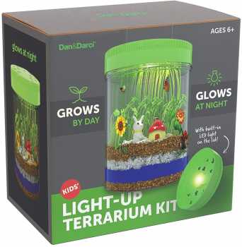 Light-up Terrarium Kit for Kids with LED Light on Lid