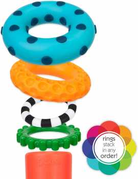 Sassy Stacks of Circles Stacking Ring STEM Learning Toy, 9 Piece Set