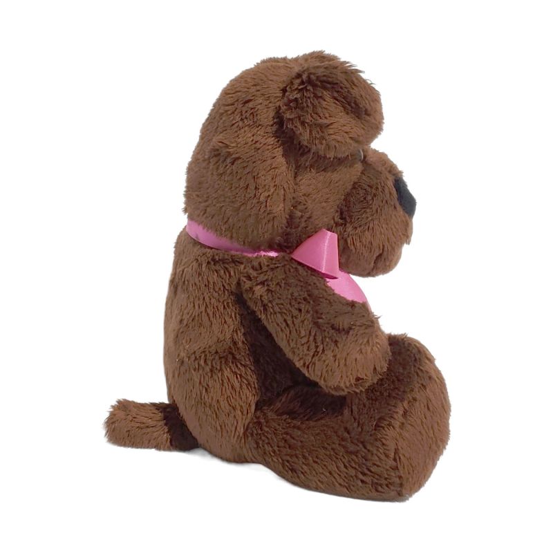Animal Adventure Brown Dog Puppy Teddy Bear with Bow 5
