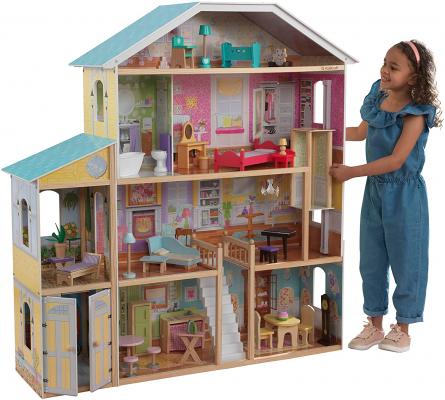 KidKraft KidKraft Majestic Mansion Wooden Dollhouse with 34-Piece Accessories, Working Elevator and Garage