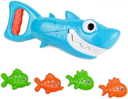 INvench Shark Grabber Baby Bath Toys - 2021 Upgraded Blue Shark with Teeth Biting Action