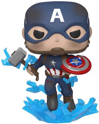 Funko Pop! Marvel: Avengers Endgame - Captain America with Broken Shield & Mjoinir,Multicolor,3.75 inches