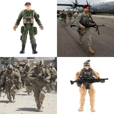 US Army Men and SWAT Team Toy Soldiers Action Figures Playset with Military Weapons