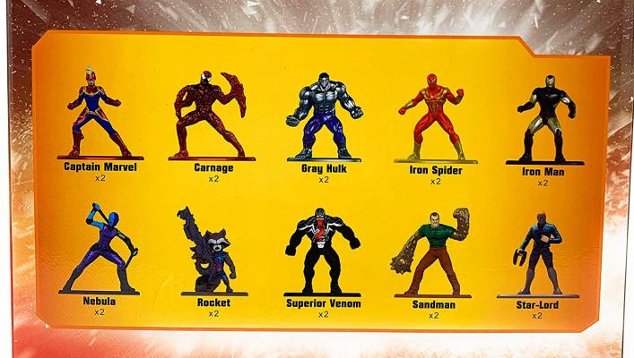 Nano Metalfigs Marvel 100% Die Cast Collectible Blind Bags of Mystery Figures - 20 Blind Bags Total