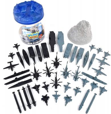 Military Air Force Bucket – 47 Assorted Battleships and Accessories Toy Play Set