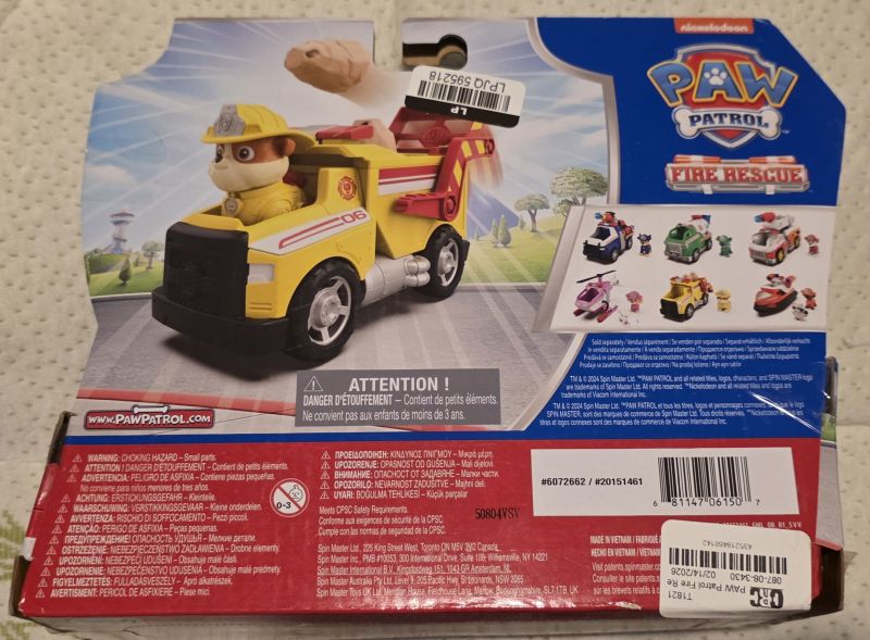 PAW Patrol Rubble Fire Rescue Dump Truck – New in Package