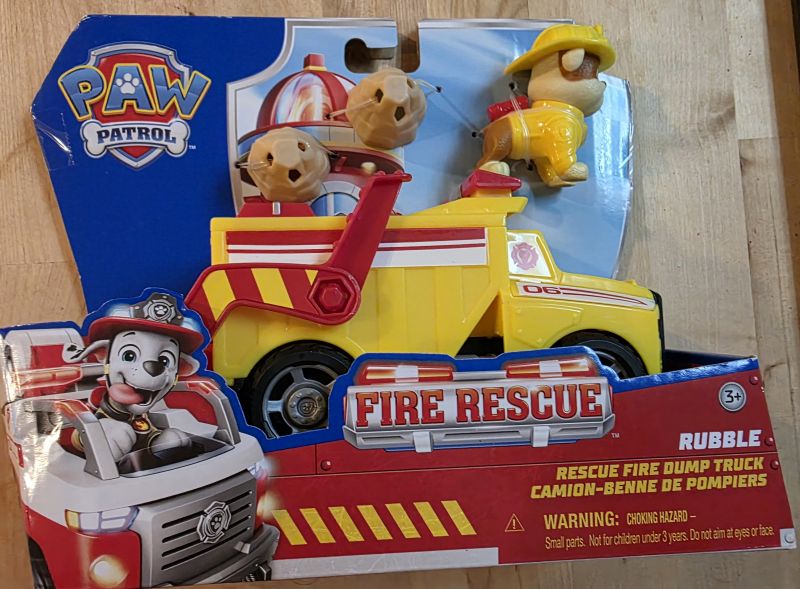 PAW Patrol Rubble Fire Rescue Dump Truck – New in Package