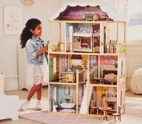 KidKraft Charlotte Classic Wooden Dollhouse with 14 Accessories 