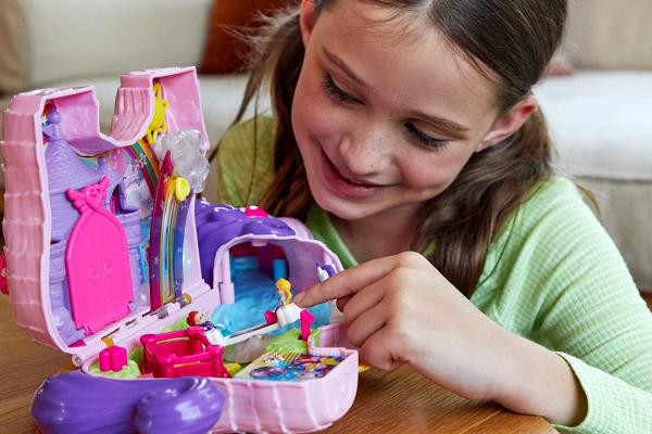 Polly Pocket Unicorn Party Large Compact Playset with Micro Polly & Lila Dolls