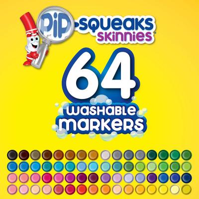 Crayola Pip-Squeaks Skinnies Washable Markers, 64 count