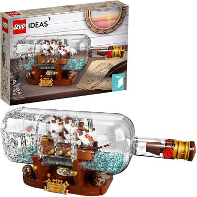 LEGO Ideas Ship in a Bottle 92177 Expert Building Kit, Snap Together Model Ship, Collectible Display Set and Toy for Adults