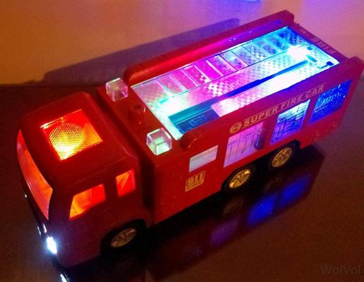 WolVolk Electric Fire Truck Toy with Stunning 3D Lights and Sirens