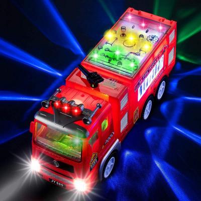 Electric Fire Truck Kids Toy - with Bright Flashing 4D Lights & Real Siren Sounds