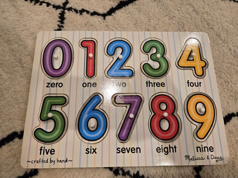 Melissa & Doug number puzzle wooden pegs