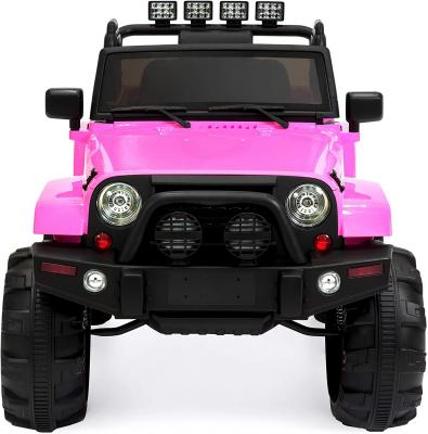 Best Choice Products Kids 12V Ride On Truck, Battery Powered Toy Car w/ Spring Suspension, Remote Control, 3 Speeds, LED Lights, Bluetooth - Pink