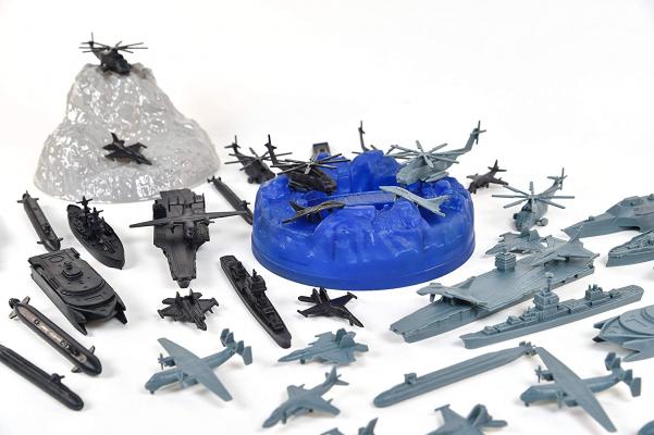 Military Air Force Bucket – 47 Assorted Battleships and Accessories Toy Play Set