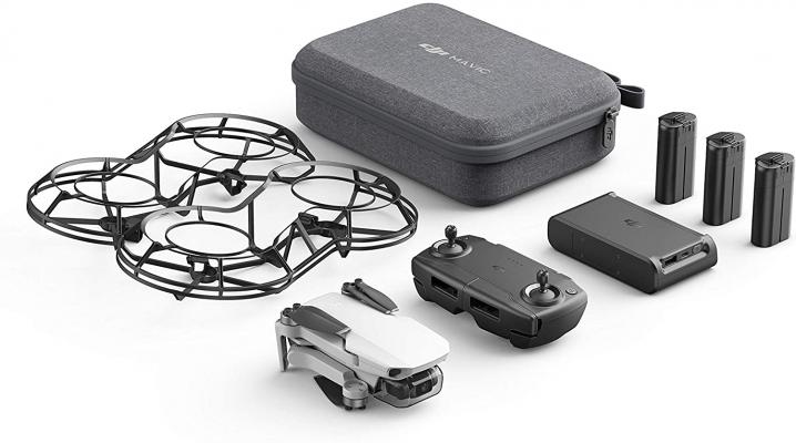 DJI Mavic Mini Combo - Drone FlyCam Quadcopter UAV with 2.7K Camera 3-Axis Gimbal GPS 30min Flight Time, less than 0.55lbs, Gray