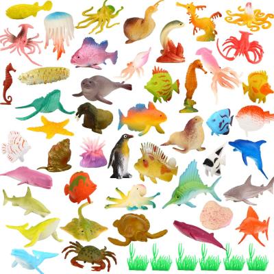 Ocean Sea Animal, 52 Pack Assorted Mini Vinyl Plastic Animal Toy Set