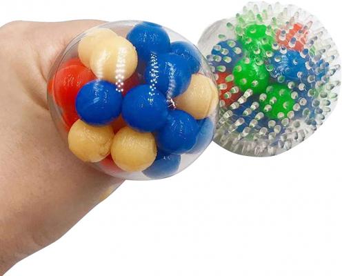 Squeeze Ball Toy, Squishy Stress Balls with Colorful Beads