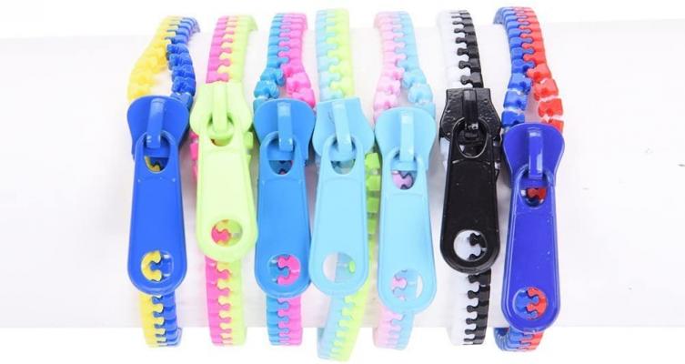 20pcs Assorted Color Zipper Bracelet