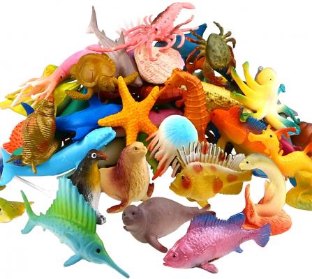 Ocean Sea Animal, 52 Pack Assorted Mini Vinyl Plastic Animal Toy Set