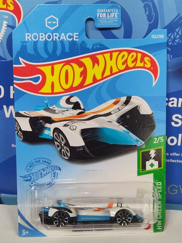 Hot Wheels Green Speed Roborace Robocar White Top