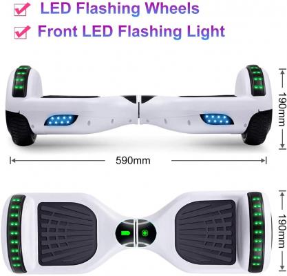 SISIGAD Hoverboard, with Bluetooth and Colorful Lights Self Balancing Scooter