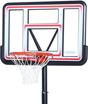 Lifetime 1269 Pro Court Height Adjustable Portable Basketball System, 44 Inch Backboard Red/White