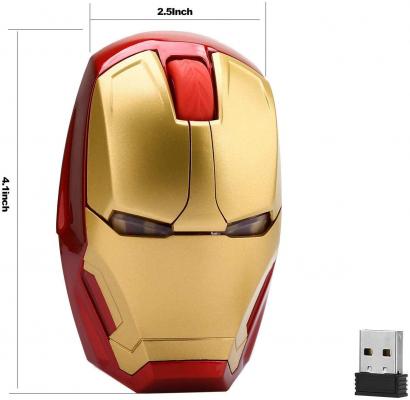 Ergonomic Wireless Mouse Cool Iron Man Mouse 2.4 G Portable