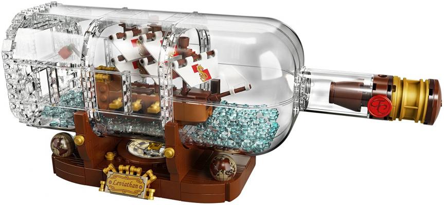 LEGO Ideas Ship in a Bottle 92177 Expert Building Kit, Snap Together Model Ship, Collectible Display Set and Toy for Adults