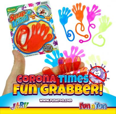 JA-RU Sticky Hands Stretchy Snap Smak Toys (1 Pack) Great Sticky Hand Party Favors