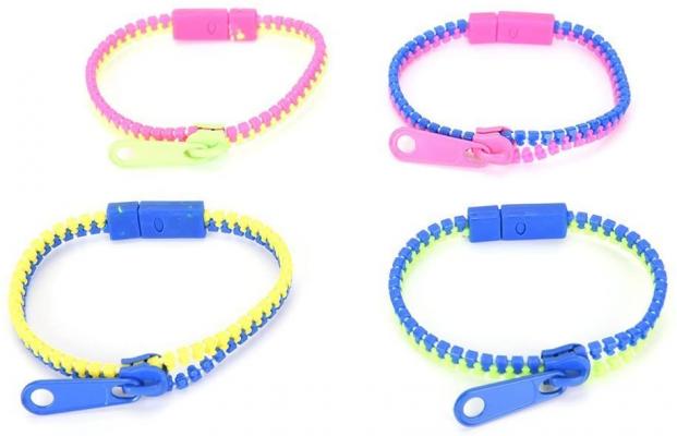 20pcs Assorted Color Zipper Bracelet