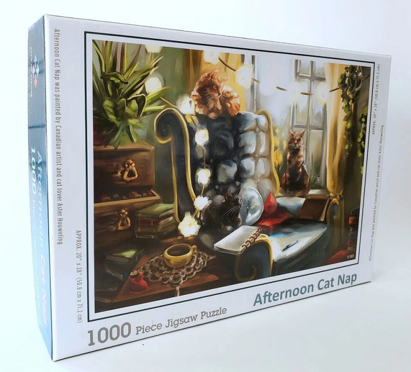 1000 Piece Jigsaw Puzzle Afternoon Cat Nap 20”x28”