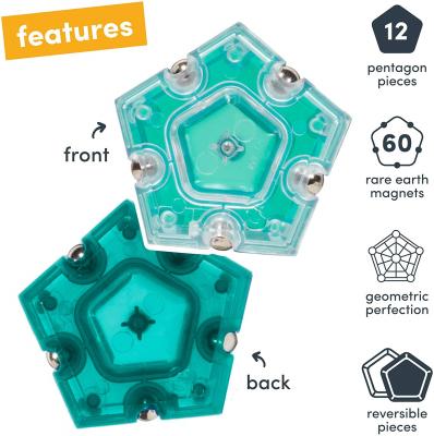 Speks Geode Magnetic Fidget Sphere - Pentagons 12-Piece Set