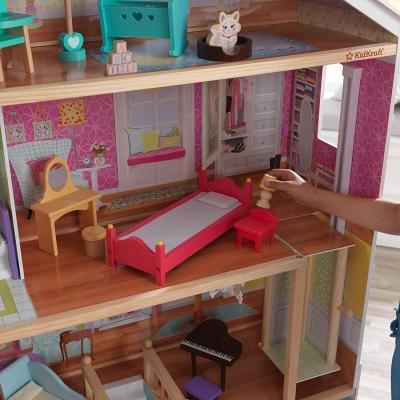 KidKraft KidKraft Majestic Mansion Wooden Dollhouse with 34-Piece Accessories, Working Elevator and Garage