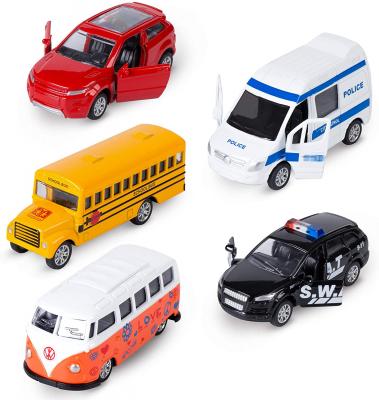 KIDAMI Die-cast Metal Toy Cars Set of 5, Openable Doors, Pull Back Car, Gift Pack for Kids (Official Car)