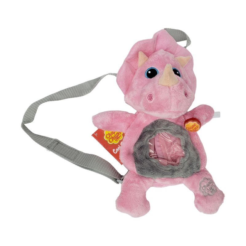 Chupa Chups Lollipops Pink Dinosaur Triceratops Plush Backpa