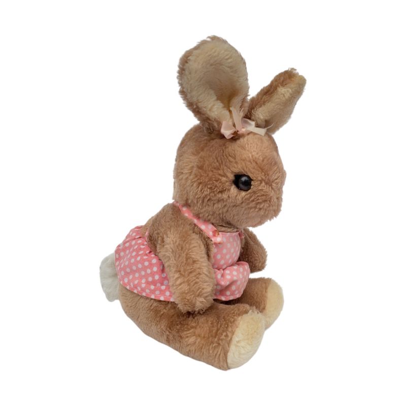 Rabbit with Dress Vintage R Dakin Teddy Bear Co 1980 pink wh