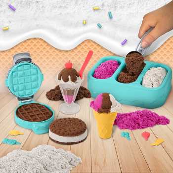 Kinetic Sand Scents, Ice Cream Treats Playset with 3 Colors