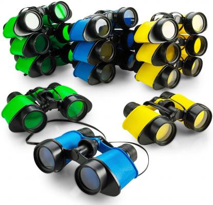 Kicko 12 Toy Binoculars with Neck String 3.5 x 5 Inches