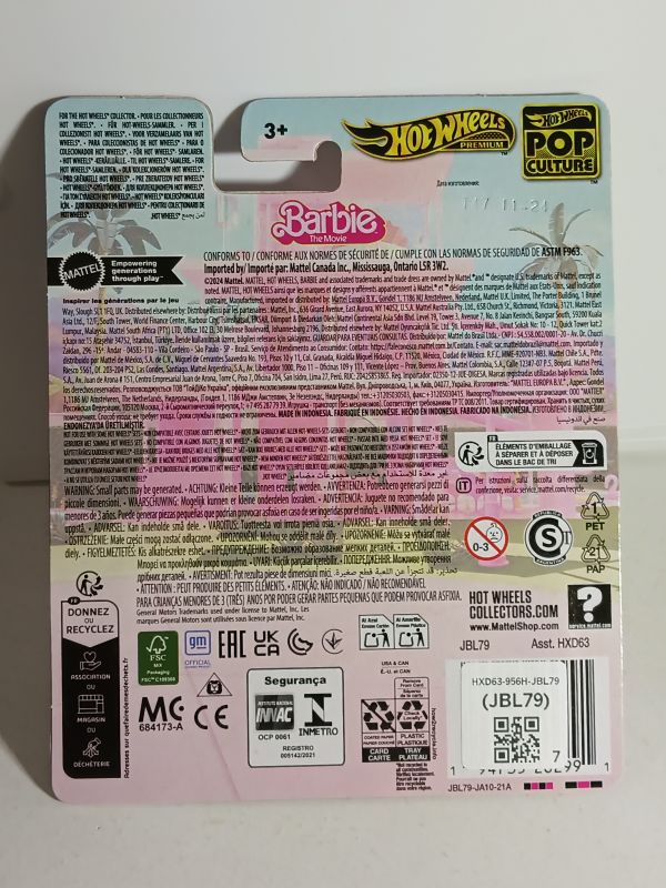 Hot Wheels JBL79 BARBIE the Movie 1956 Corvette (Box 15)