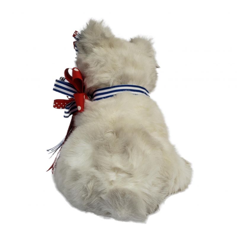 Ty Classic Pomeranian Dog Plush Toy with Patriotic Ribbon Bo