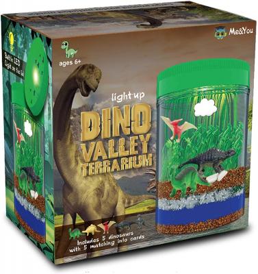 Light-Up Terrarium Kit for Kids with 5 Dinosaur Toys