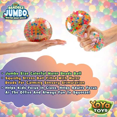 Beadeez Squishy Stress Balls with Gel Water Beads - Jumbo Size (Colorful)